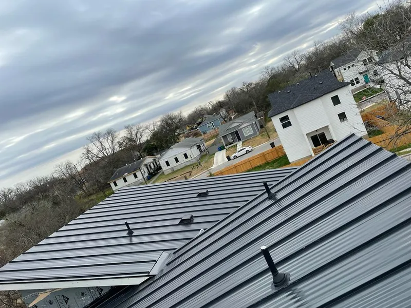 Standing seam metal roof panels with vents for Skylight Repair in Gresham Park